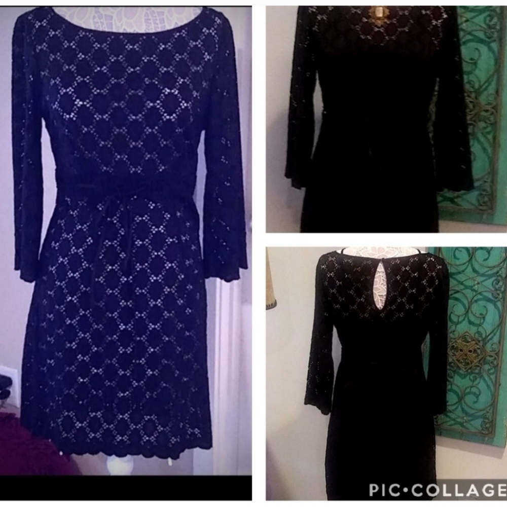 Black lace empire waist dress by laundry